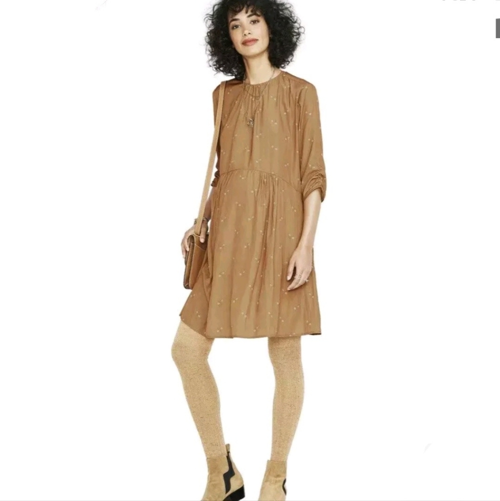 NWOT Hatch Maternity Women’s THE EMMA DRESS Brass Floral Size 1 (S/4-6).